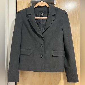 Apostrophe Gray Blazer with Pleated Back